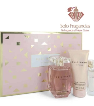 Le Parfum Elie Saab Rose Couture - Gift Set - 3 oz EDT Spray + 0.33 Mini EDT Spray + 2.5 oz Body Lotion