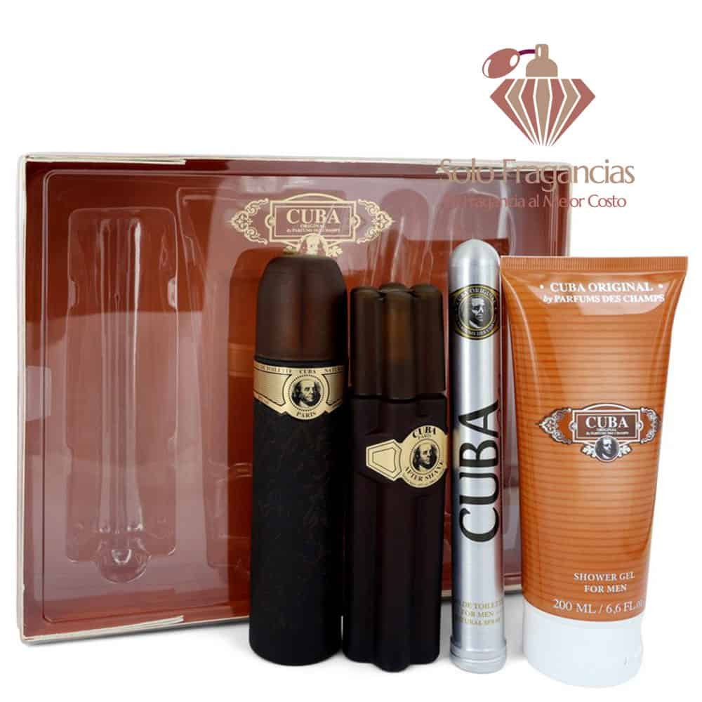 Cuba Gold - Gift Set - 3.3 oz EDT Spray + 1.17 oz EDT Spray + 3.3 oz After Shave + 6.7 oz Shower Gel