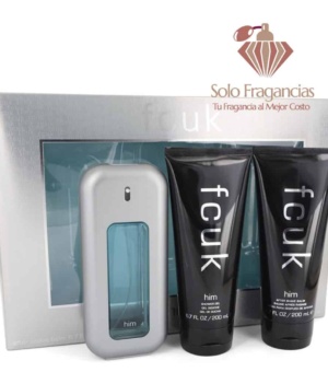 Fcuk - Gift Set - 3.4 oz EDT Spray + 6.7 oz After Shave Balm + 6.7 oz Shower Gel