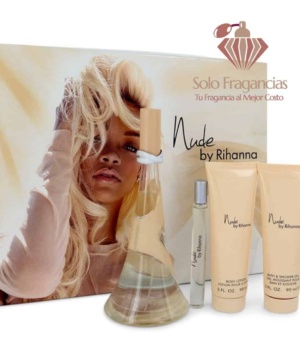 Nude By Rihanna - Gift Set - 3.4 oz EDP Spray + 3 oz Body Lotion + 3 oz Shower Gel + .33 oz Mini EDP Spray