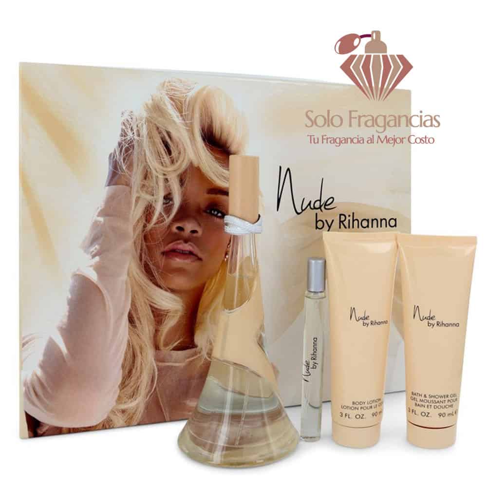 Nude By Rihanna - Gift Set - 3.4 oz EDP Spray + 3 oz Body Lotion + 3 oz Shower Gel + .33 oz Mini EDP Spray