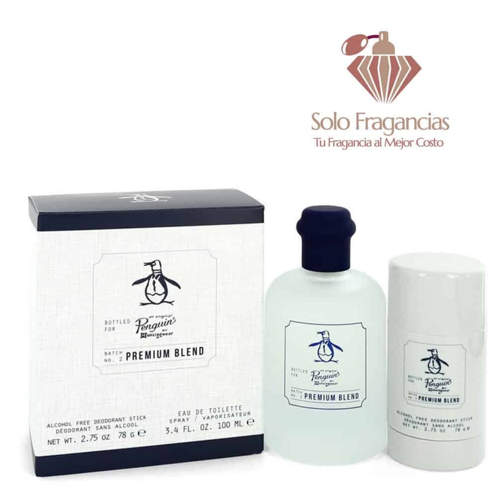 Original Penguin Premium Blend - Gift Set - 3.4 oz EDT Spray + 2.75 oz Deodorant Stick (Alcohol Free)