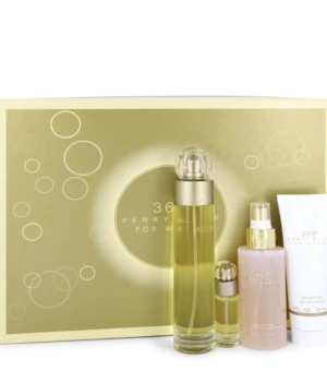 Perry Ellis 360 - Gift Set - 3.4 oz EDT Spray + 4 oz Body Mist + 3 oz Shower Gel + .25 Mini EDT Spray